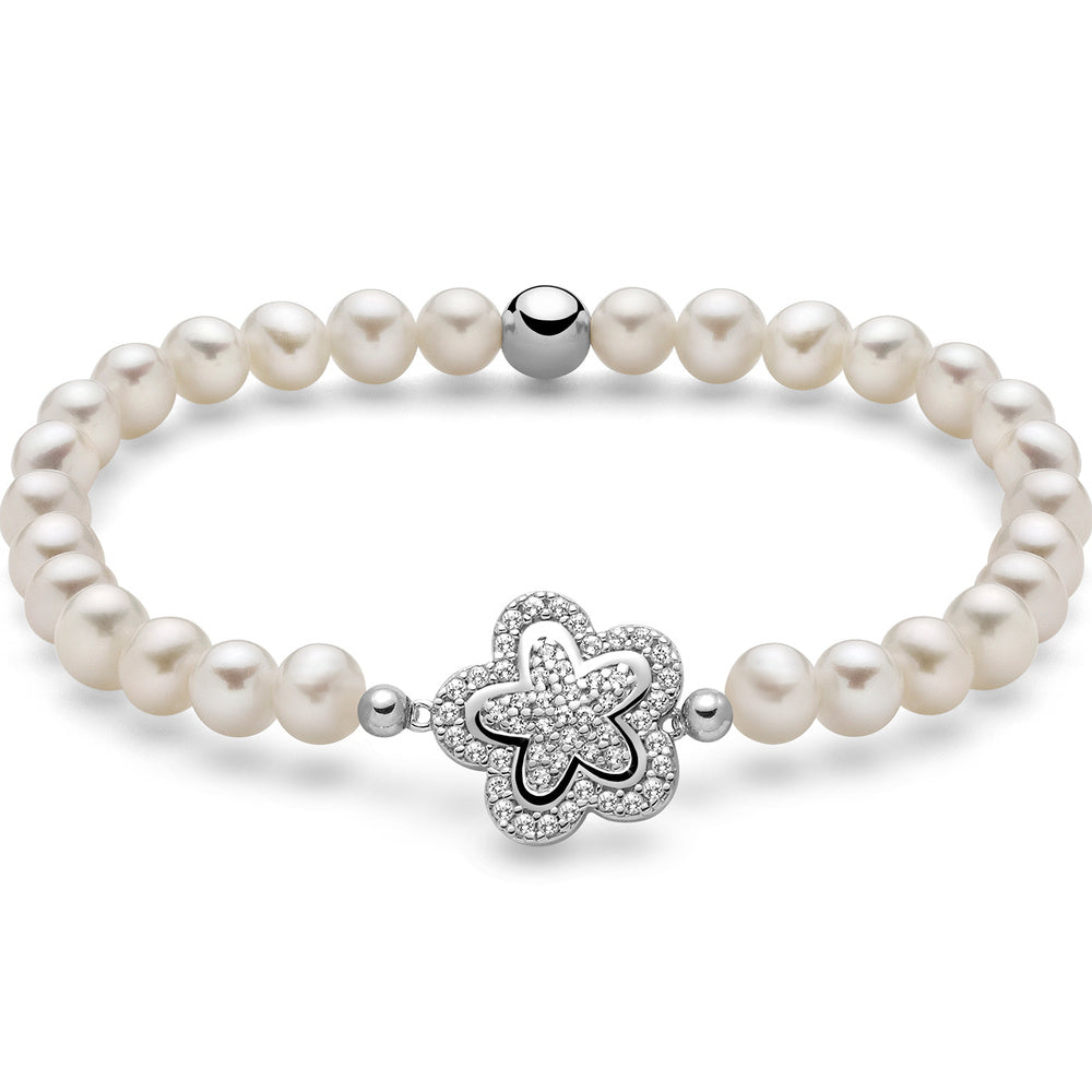 Bracciale di Perle e Topazi Miluna Fiore Argento
