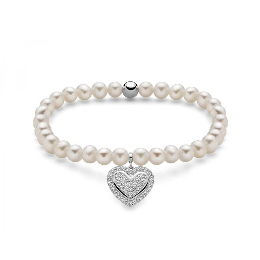 Bracciale di Perle e Topazi Miluna Cuore Argento
