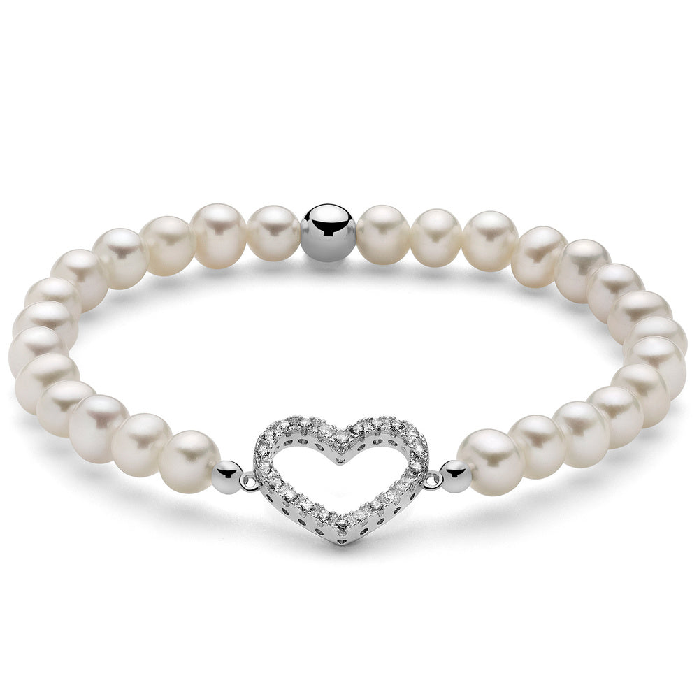 Bracciale di Perle e Topazi Miluna Cuore Argento