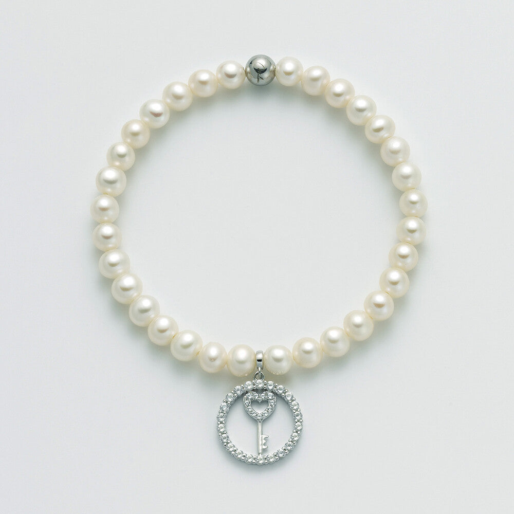 Bracciale di Perle e Topazi Miluna Chiave Argento