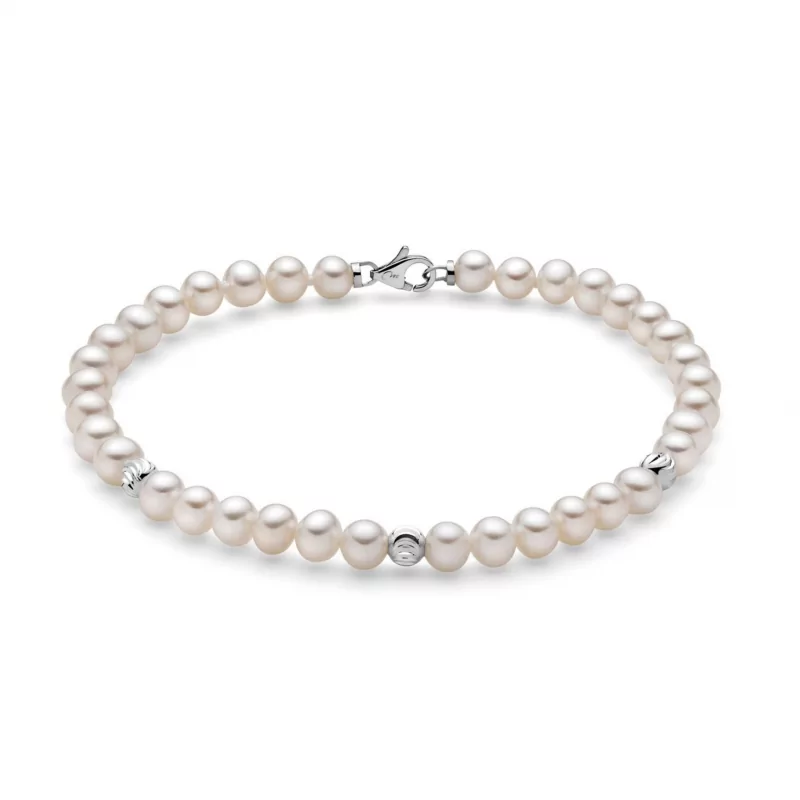 Bracciale Miluna con Perle e Boule in oro bianco