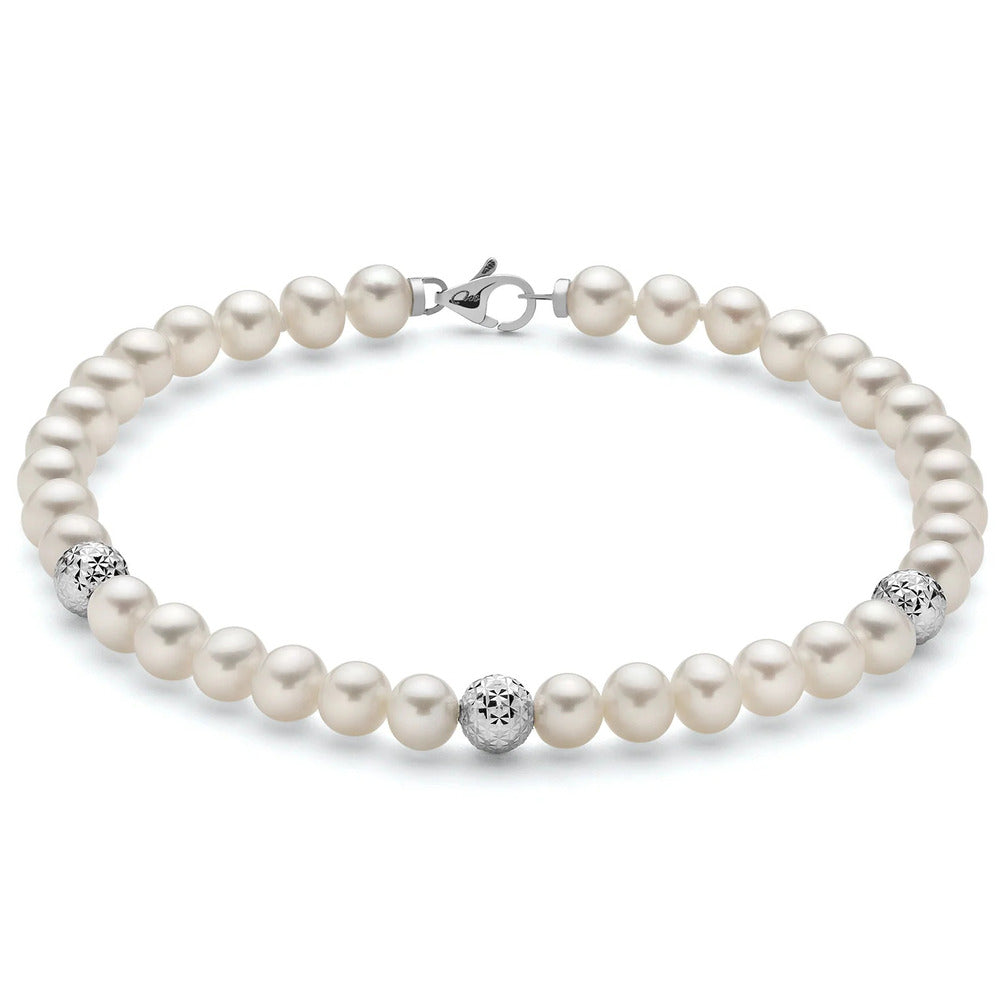 Bracciale di Perle e Oro Bianco MILUNA