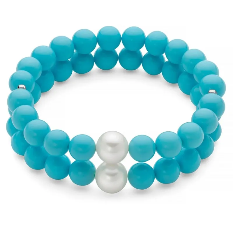 Bracciale Miluna Terra e Mare con Turchese e Perle