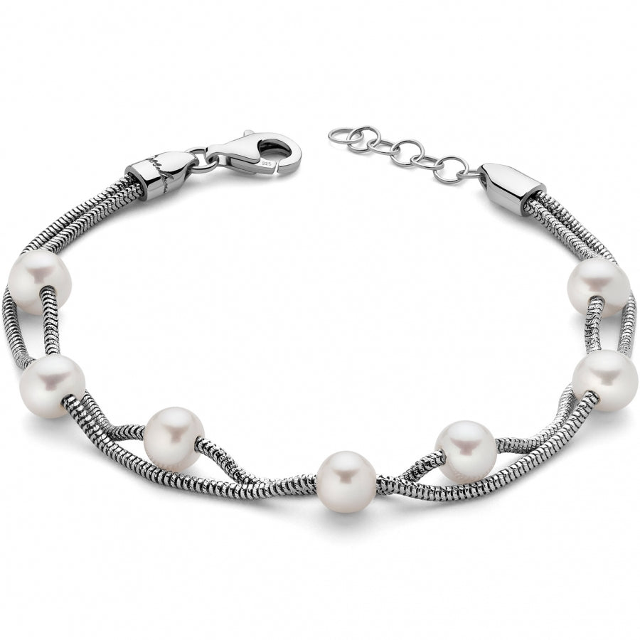 Bracciale Miluna fili in Argento con Perle