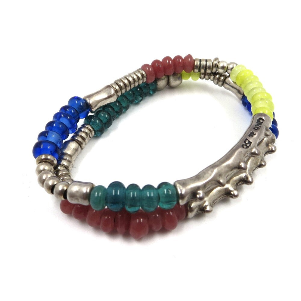 Bracciale UNO DE in Metallo e Cristalli colorati