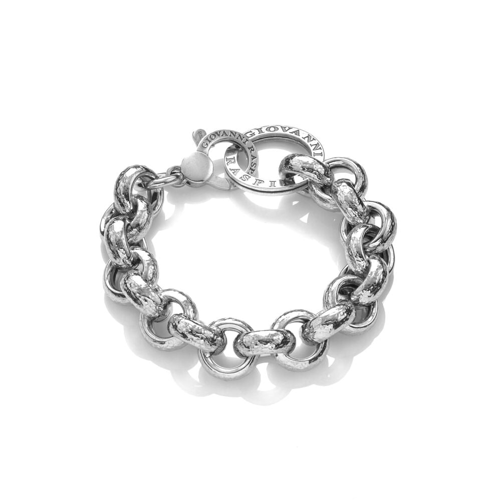 Bracciale Giovanni Raspini Rolò martellato grande in Argento 925