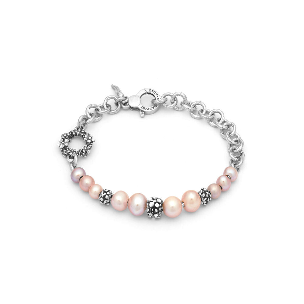 Bracciale Giovanni Raspini Blossom Light Argento e Perle Rosa