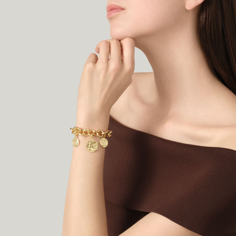 Bracciale Giovanni Raspini Pueblo Monete in Bronzo placcato Oro 18 kt