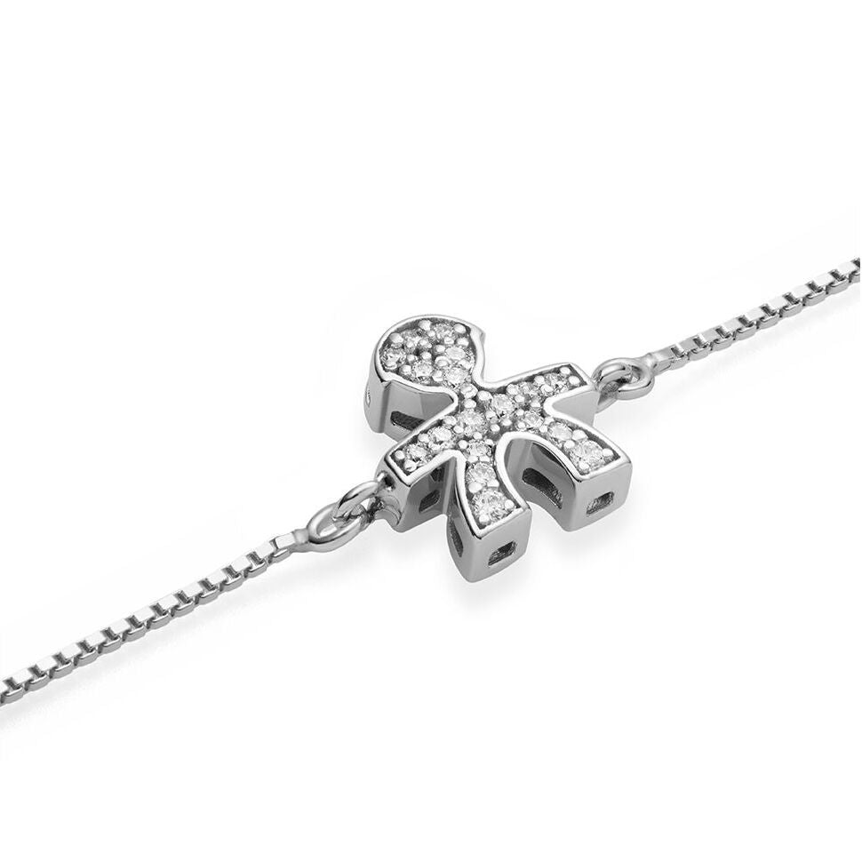 Bracciale LE BEBE' Tesorini Sagoma Bimbo Oro bianco e Diamanti