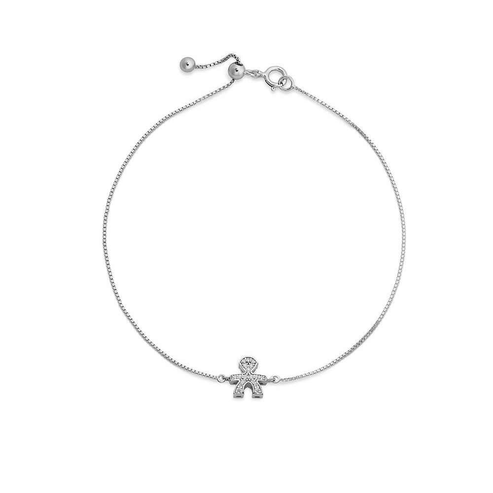 Bracciale LE BEBE' Tesorini Sagoma Bimbo Oro bianco e Diamanti