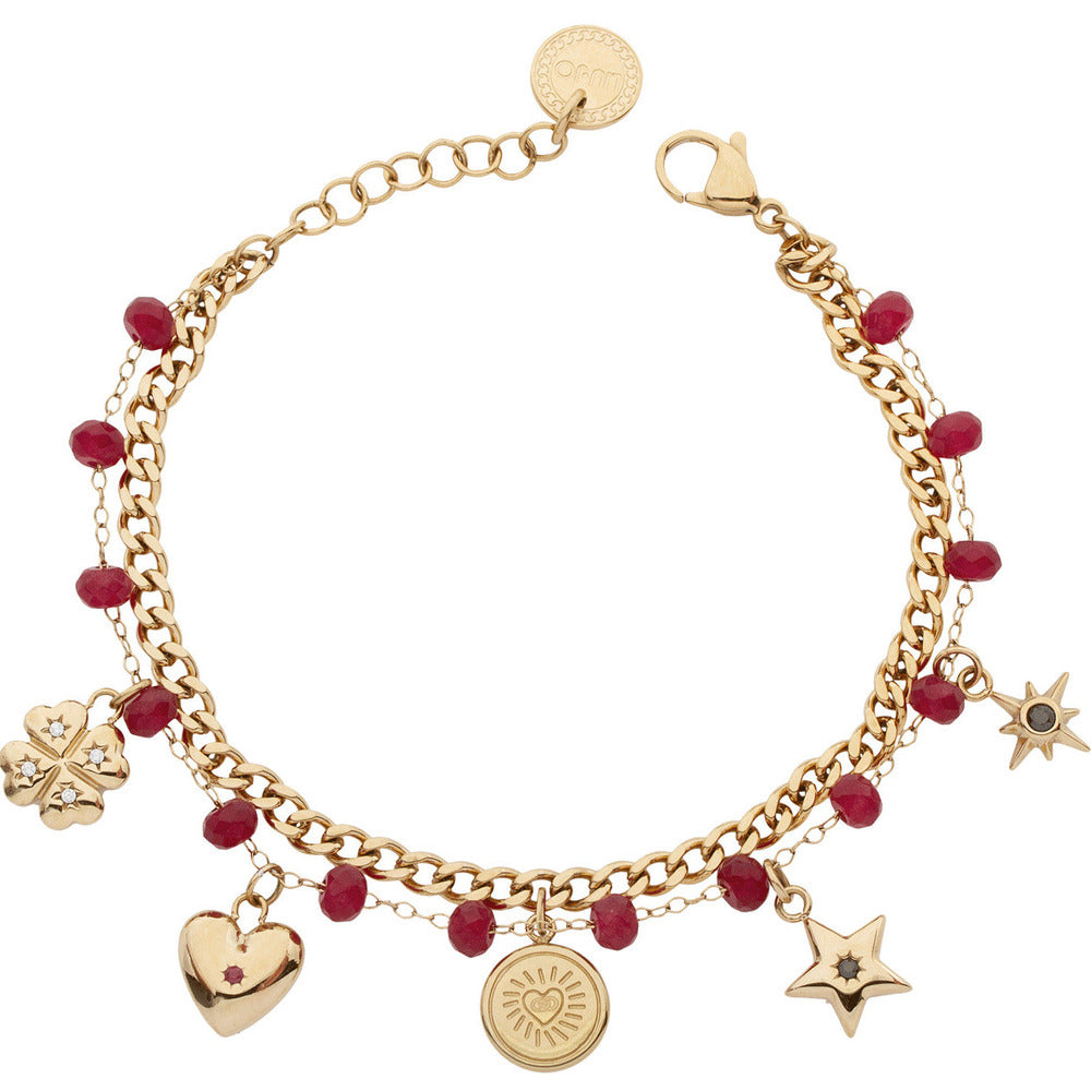 Bracciale Liu-Jo in acciaio dorato e cristalli