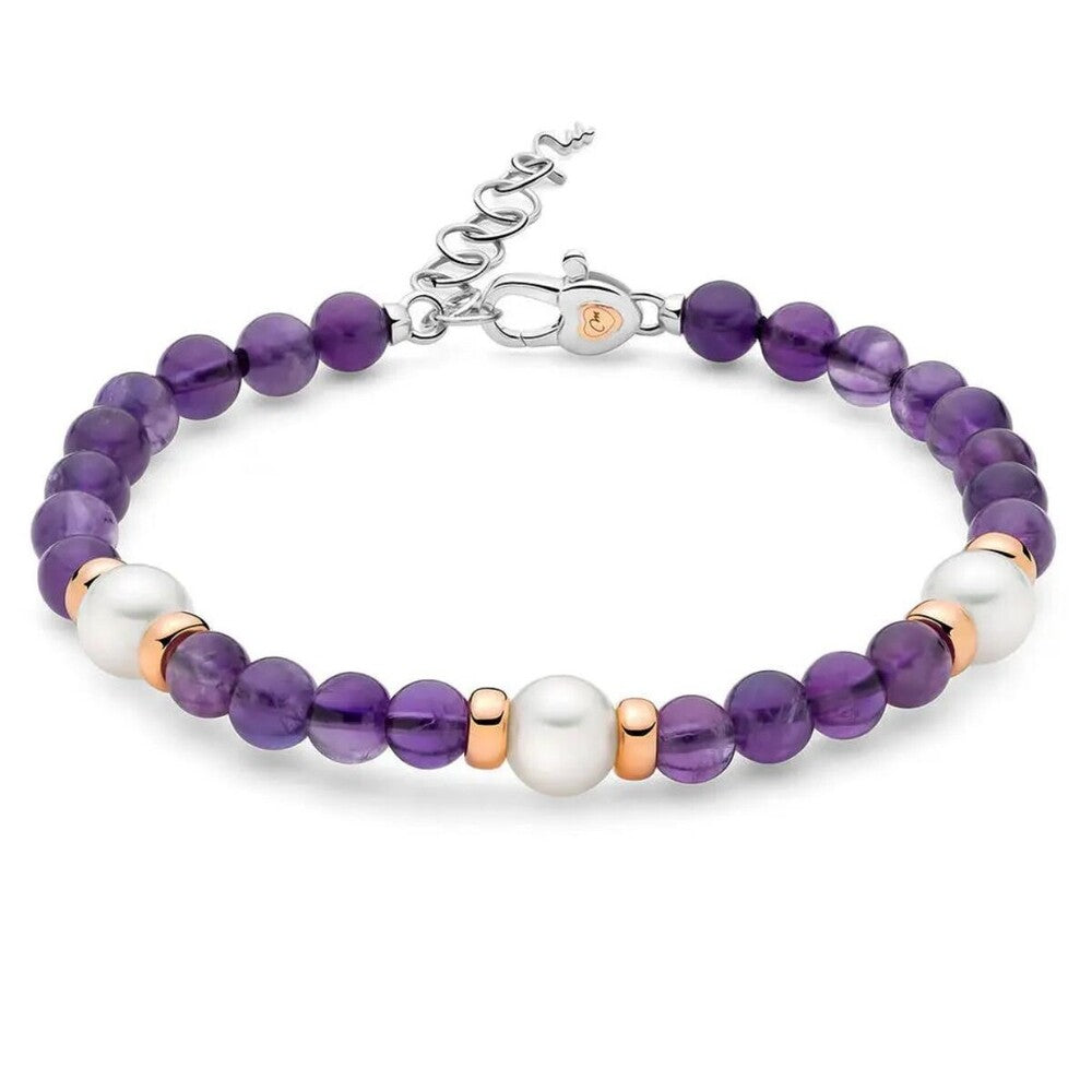 Bracciale Miluna Argento Perle e Ametista