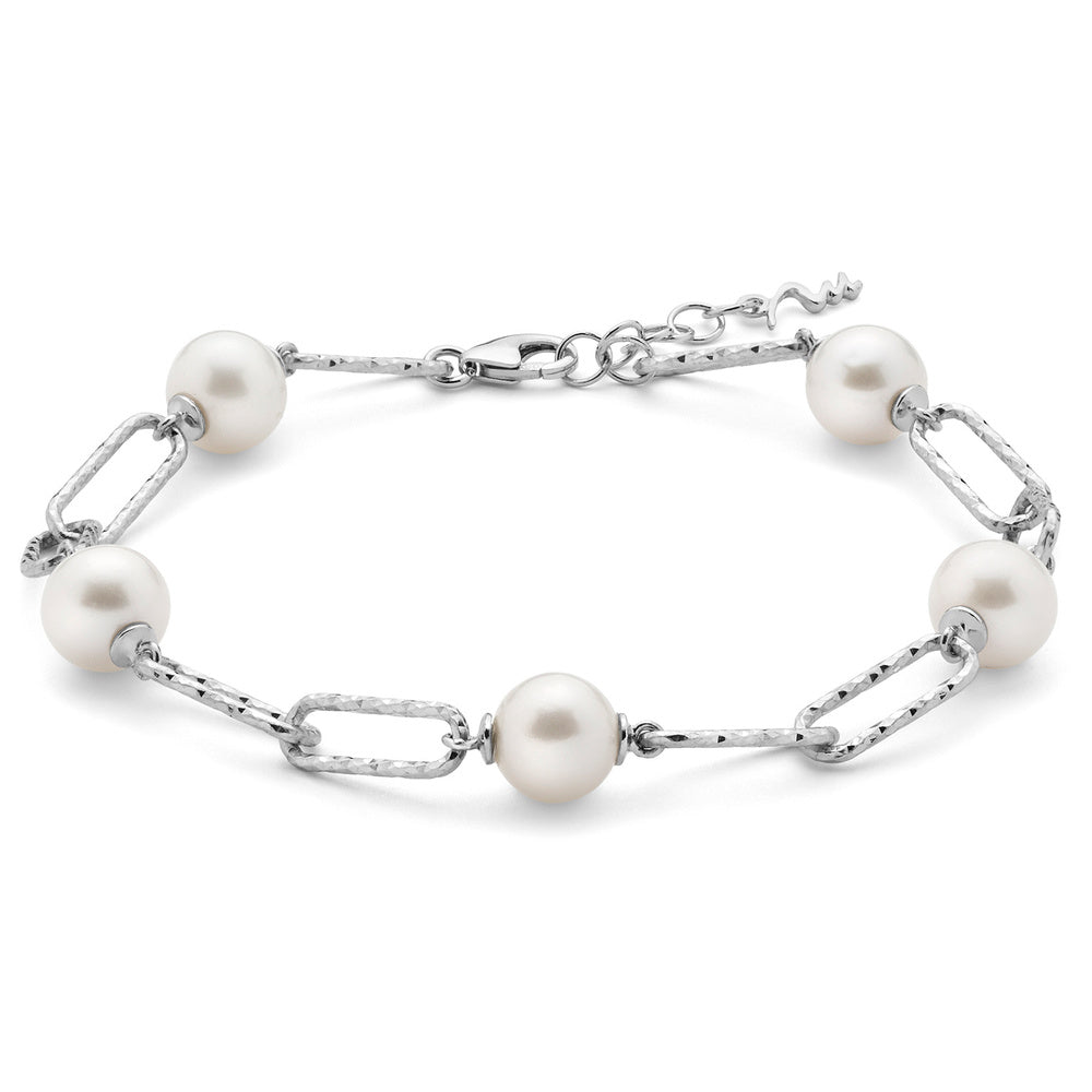 Bracciale Miluna con catena in argento e perle