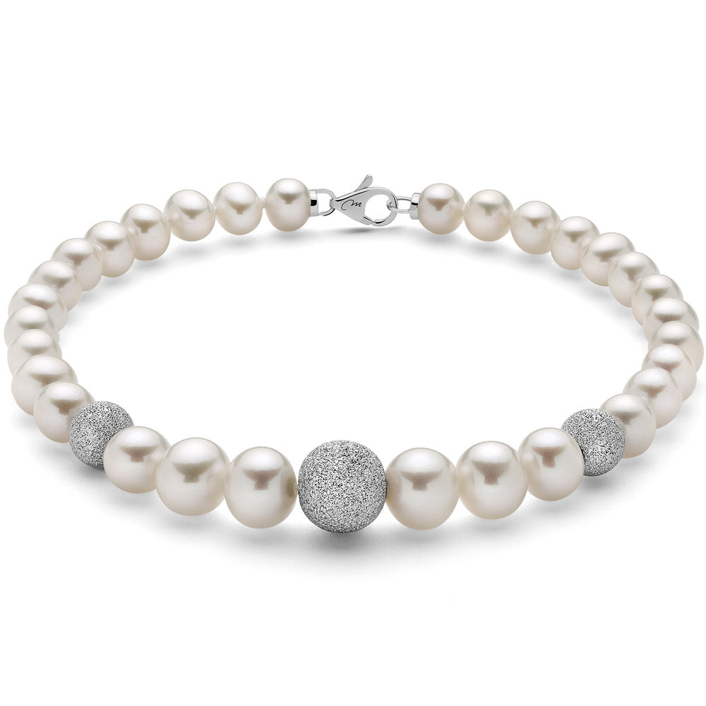 Bracciale Miluna con Perle e Boule in oro bianco