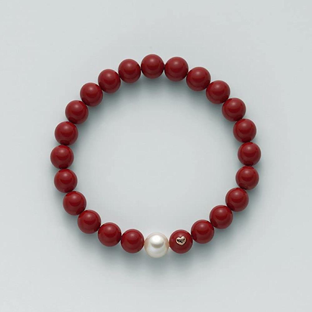 Bracciale MILUNA di corallo rosso e perle
