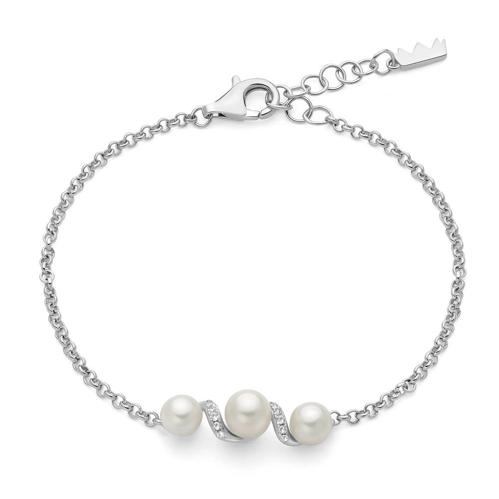 Bracciale Miluna Eclissi in Argento con Perle Oriente e Topazi