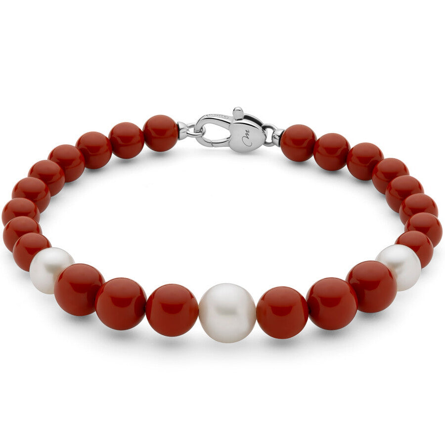 Bracciale MILUNA Perle Rosse e Bianche