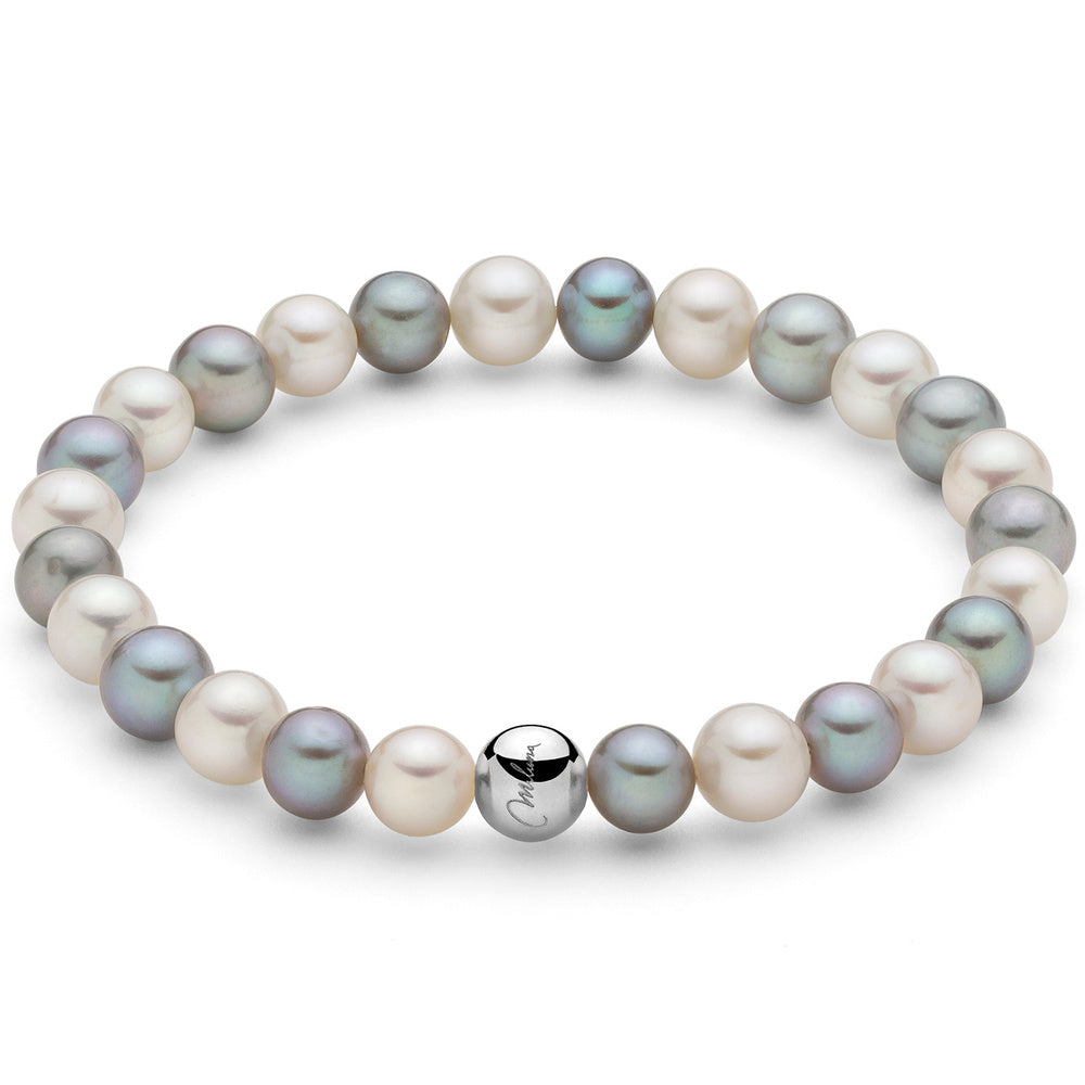 Bracciale Miluna Perle bianche e grigie