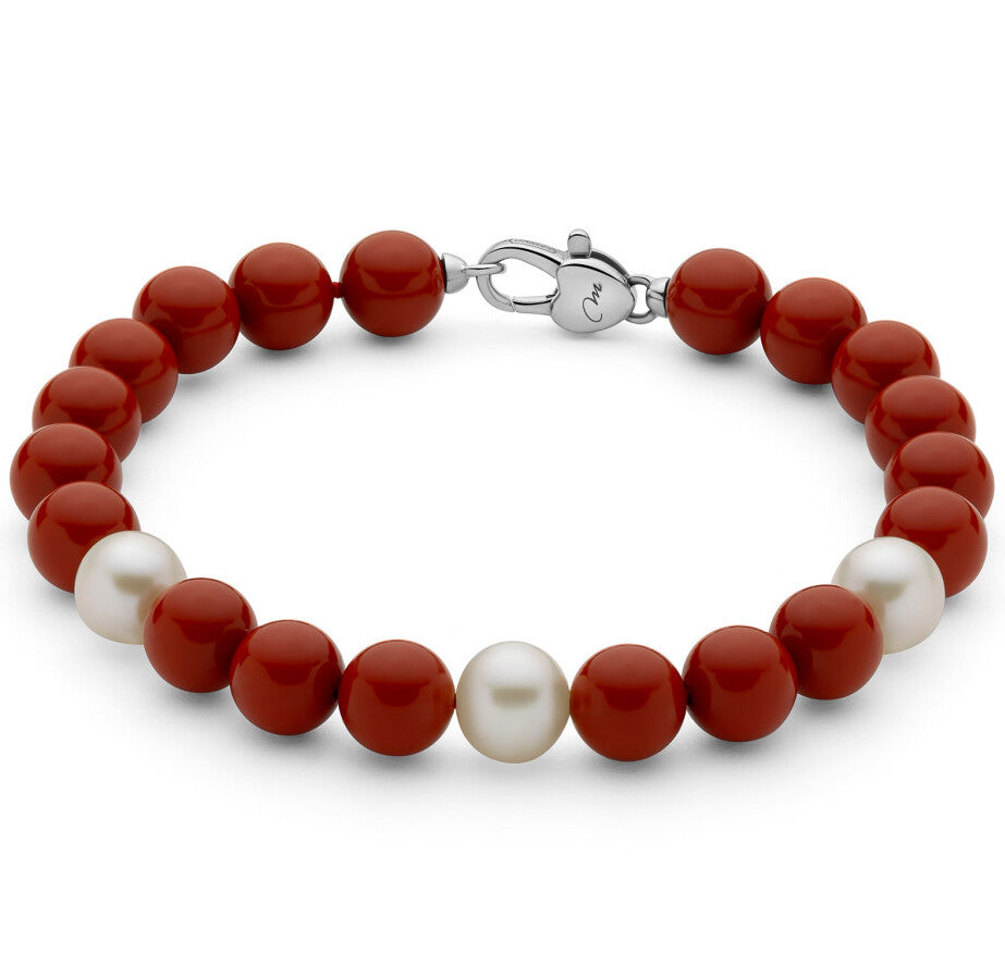 Bracciale MILUNA Perle Rosse e Bianche