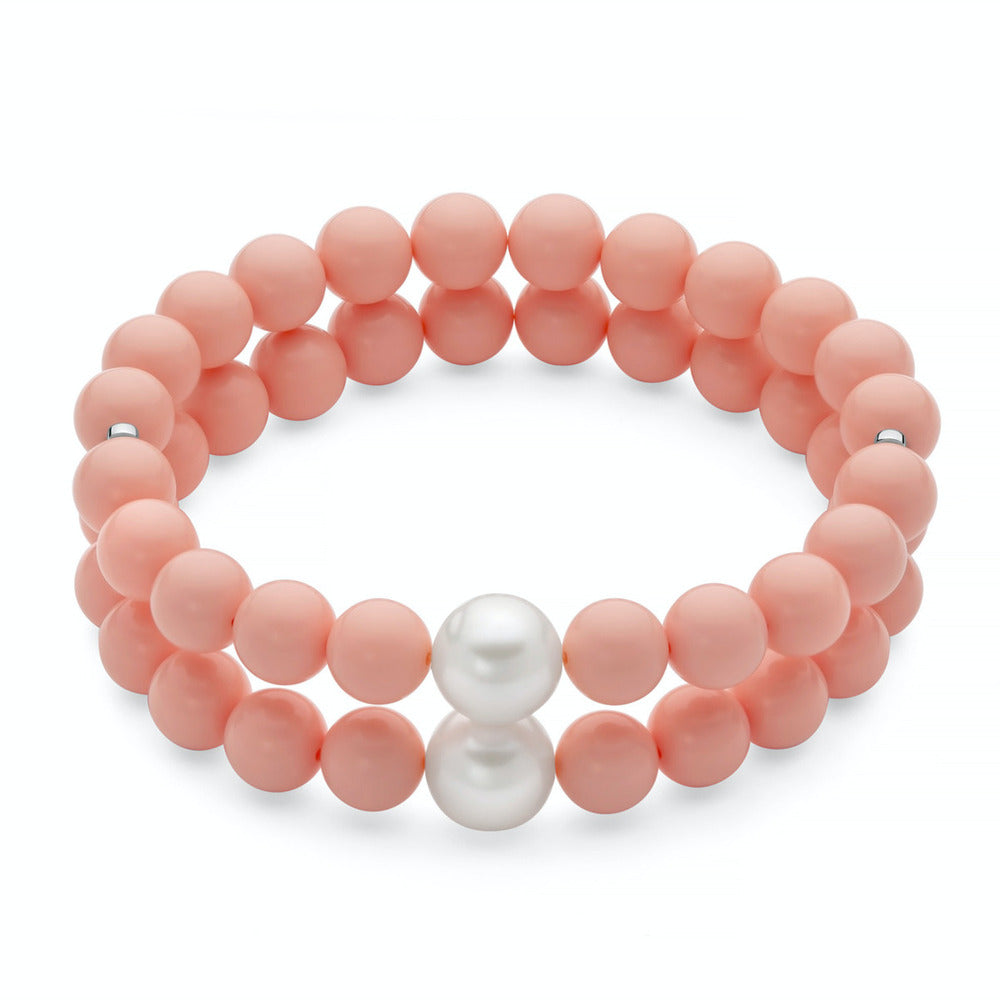 Bracciale Miluna Terre e Mare Corallo rosa e Perle
