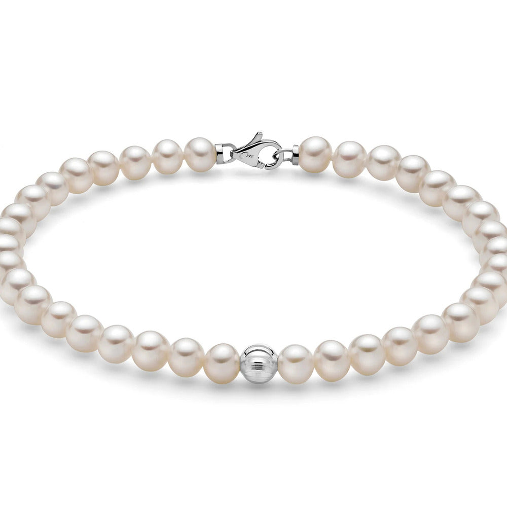 Bracciale Miluna con Perle e Boule in oro bianco