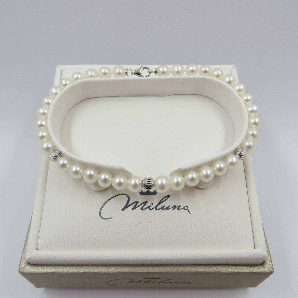 Bracciale Miluna con Perle e Boule in oro bianco