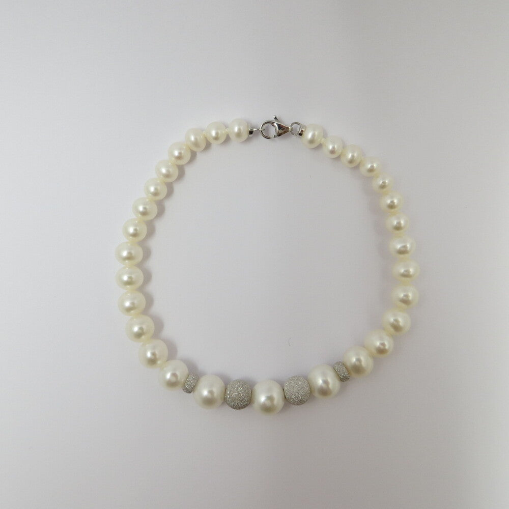 Bracciale di perle e oro bianco MILUNA