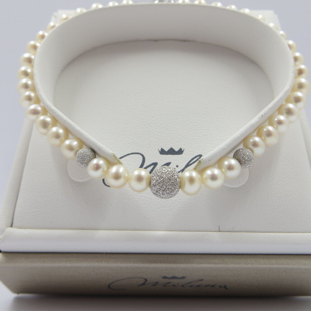 Bracciale di perle e oro bianco MILUNA