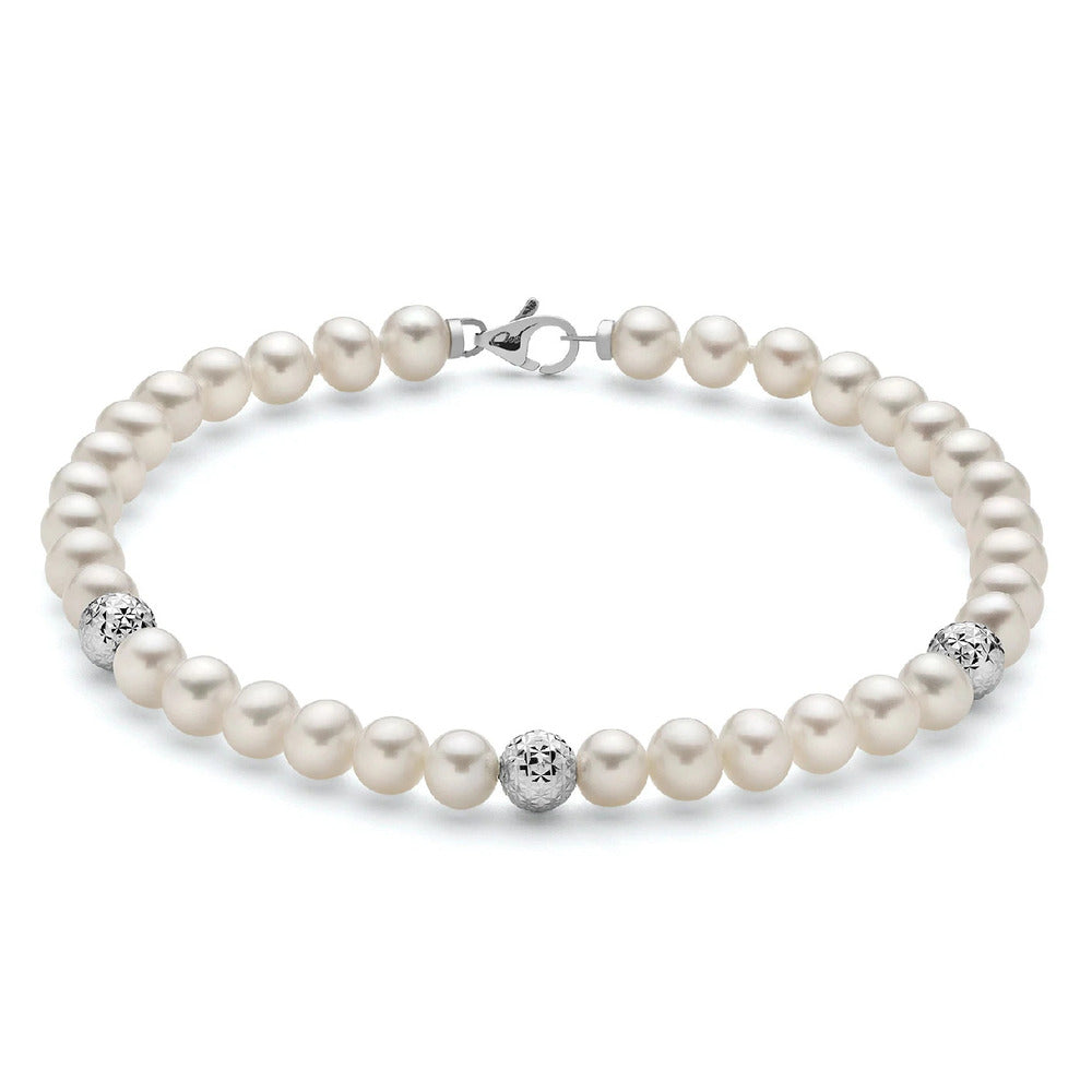 Bracciale di perle e oro bianco MILUNA