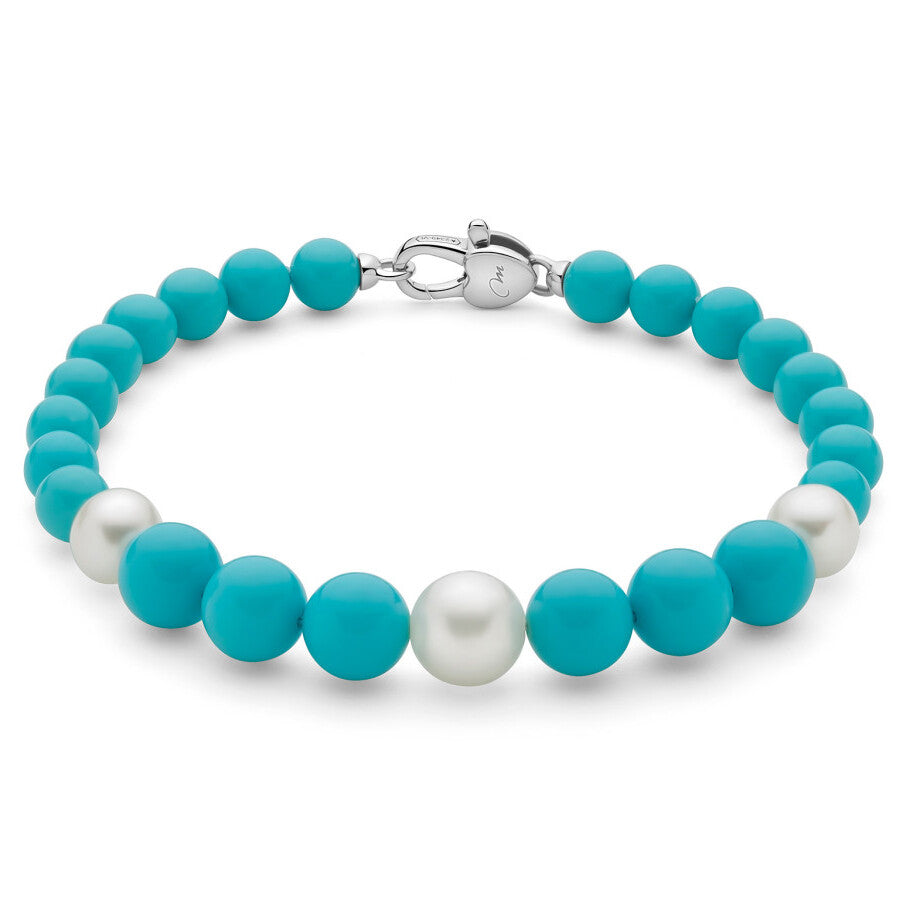 Bracciale MILUNA Perle Turchese e Bianche