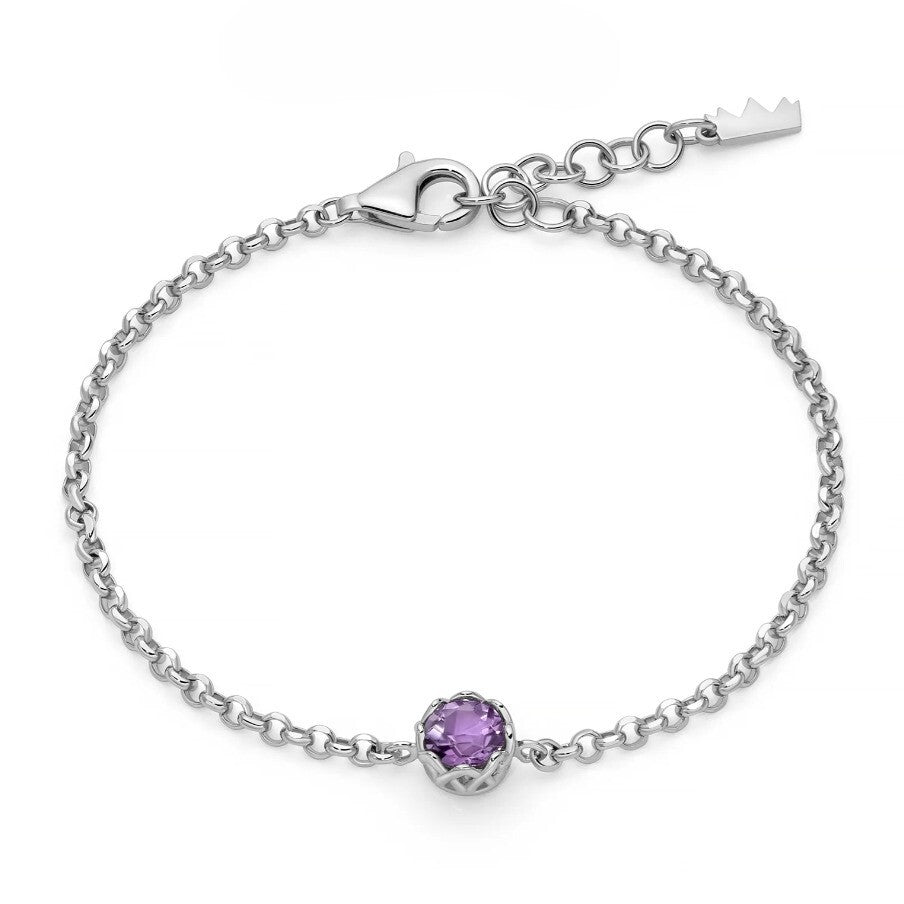 Bracciale Miluna Unica Colibrì Argento e Ametista