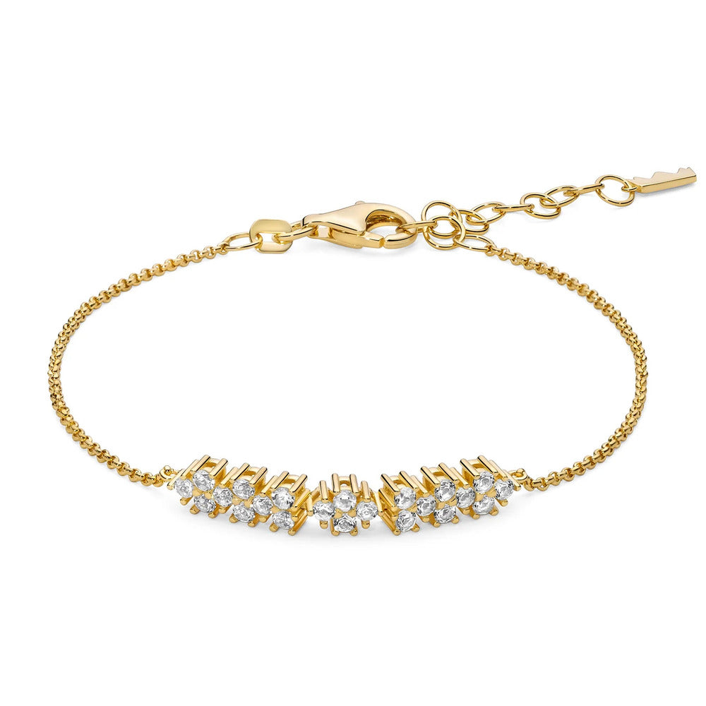 Bracciale Miluna Unica Neve Argento Dorato e Topazi