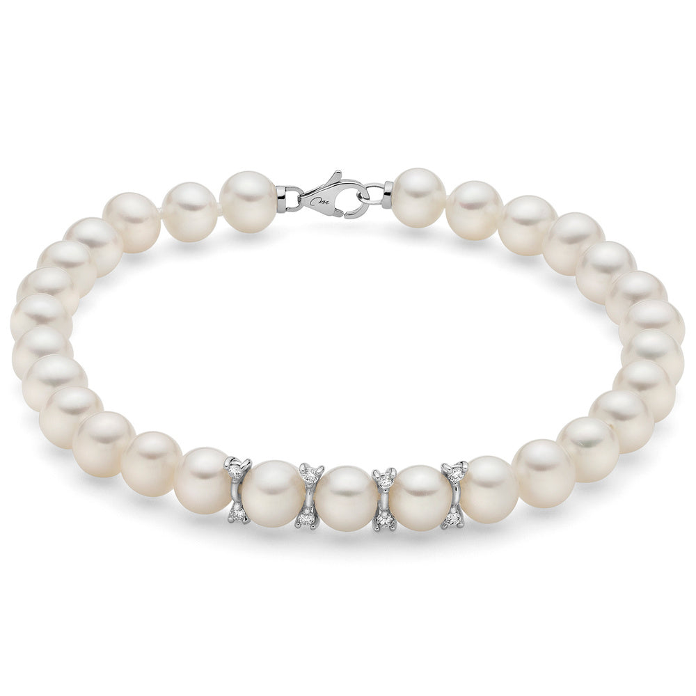 Bracciale Miluna di Perle con Oro bianco e Diamanti