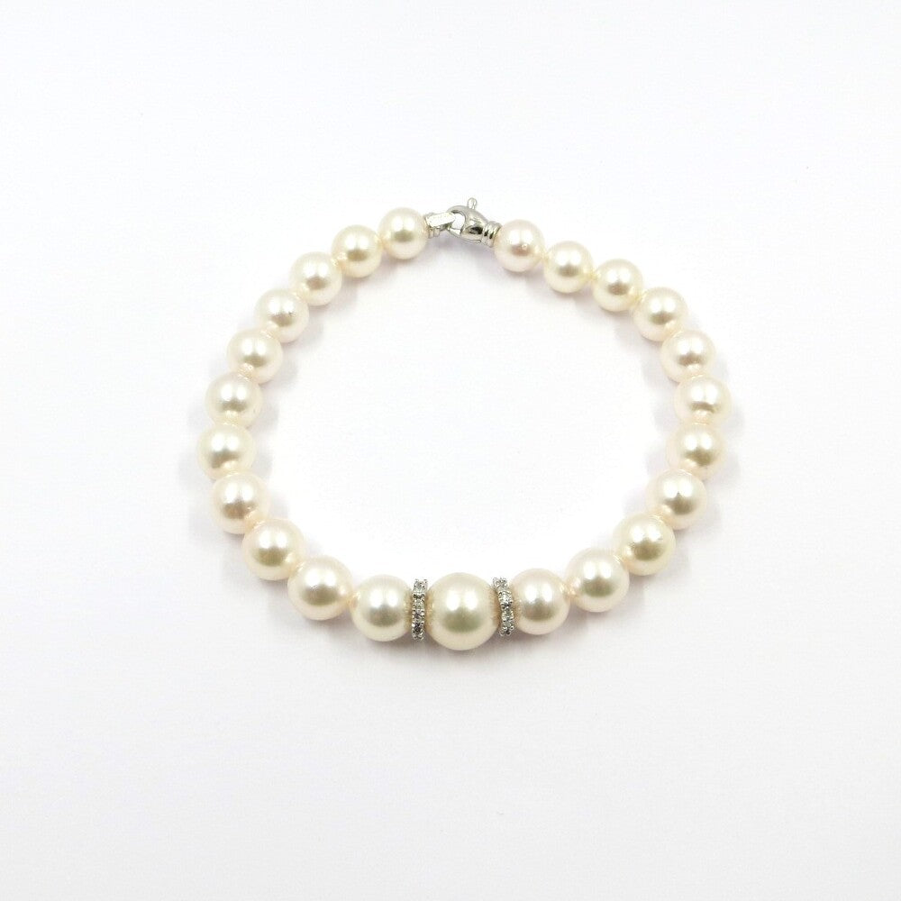 Bracciale NIMEI Perle Akoya, Oro Bianco e Diamanti