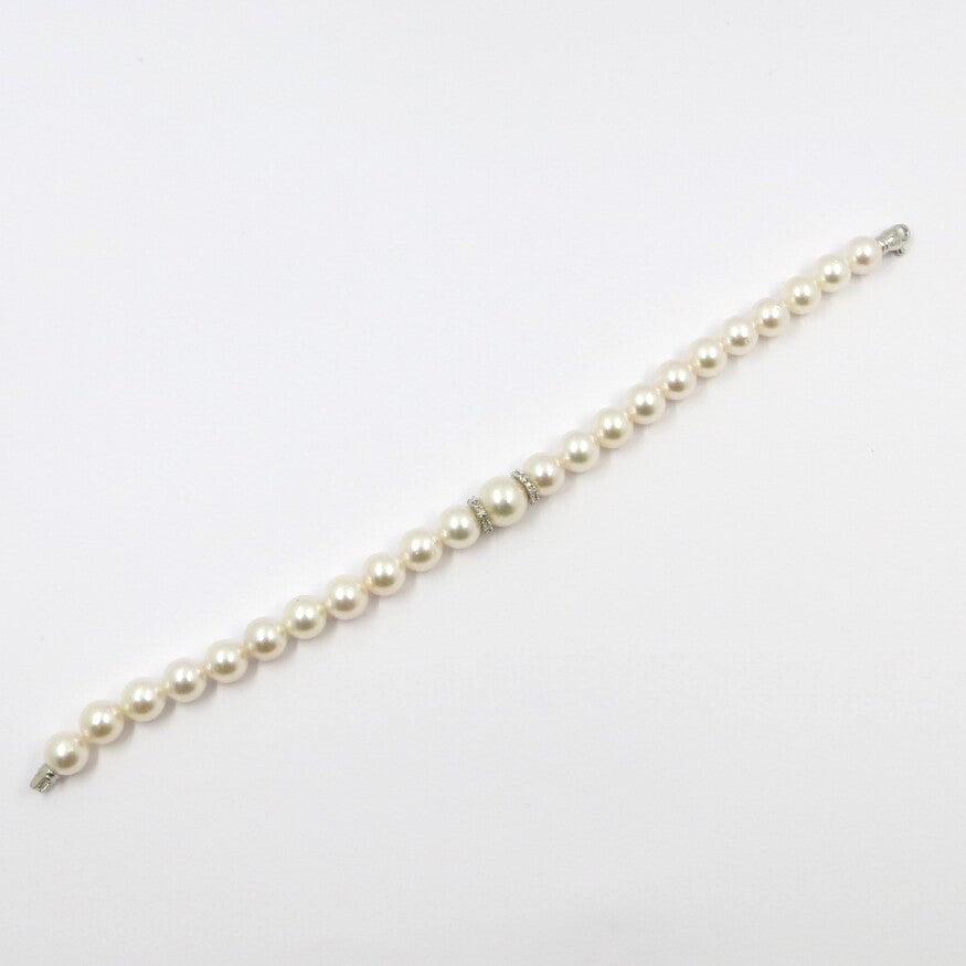 Bracciale NIMEI Perle Akoya, Oro Bianco e Diamanti