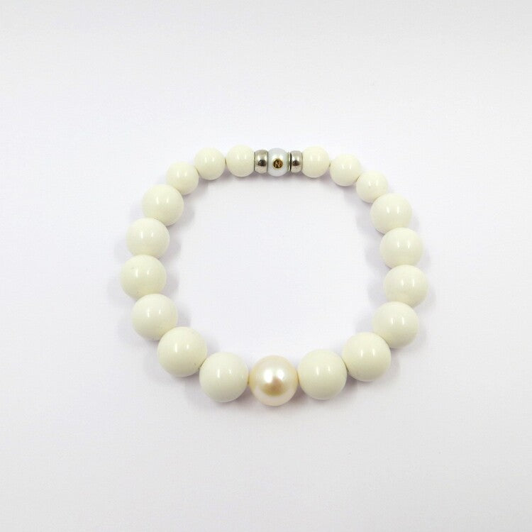 Bracciale NIMEI Corallo agglomerato e Perle