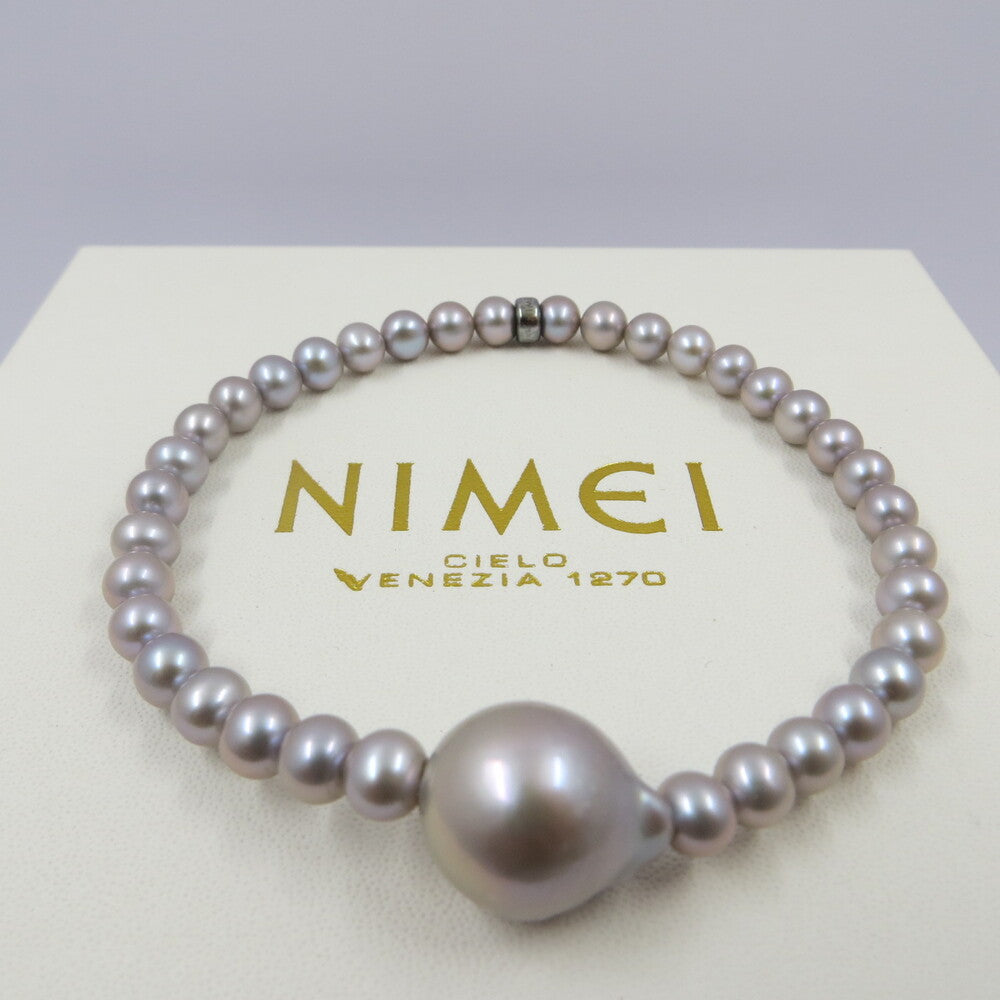 Bracciale elastico NIMEI Perle grigie