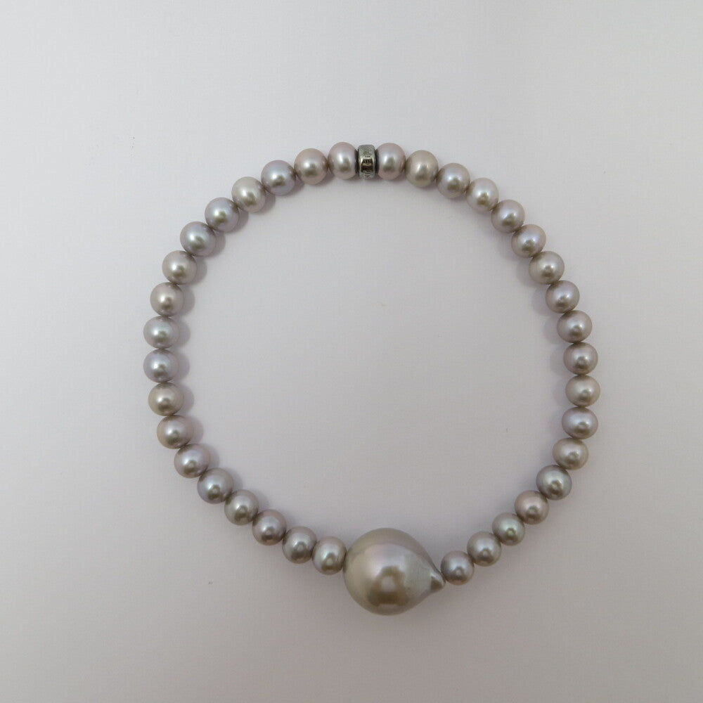 Bracciale elastico NIMEI Perle grigie
