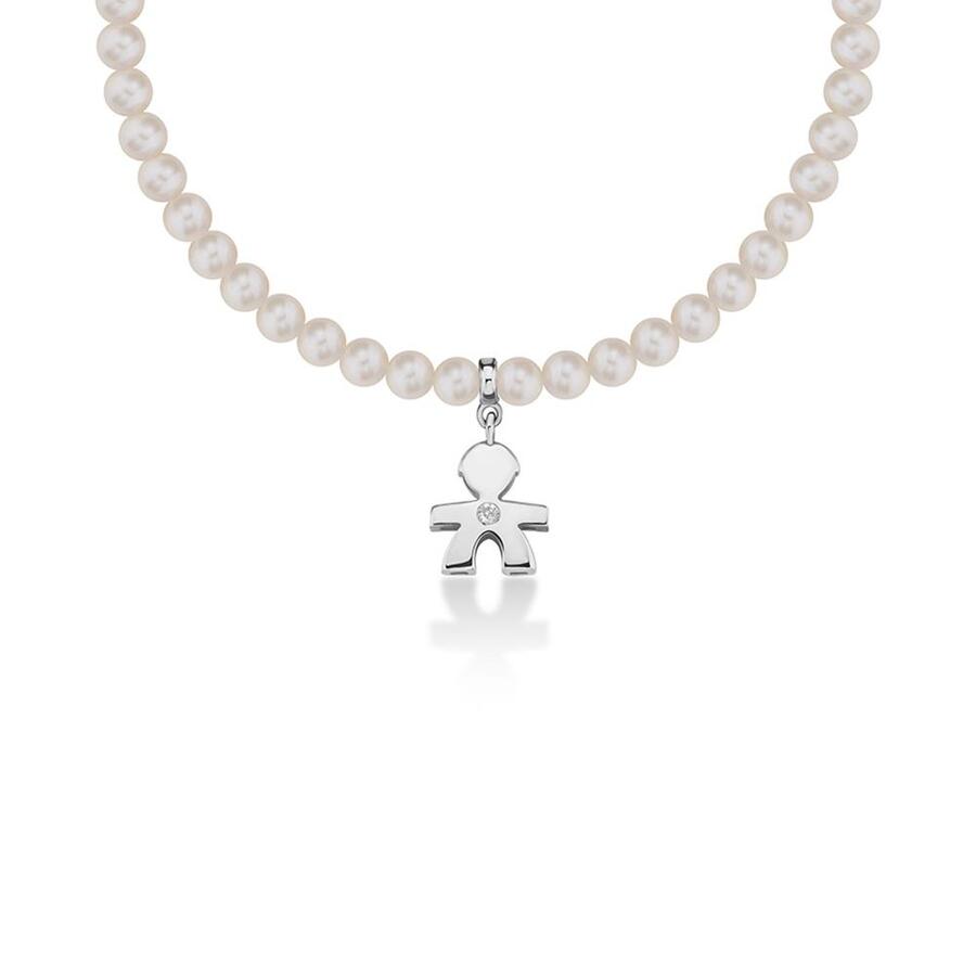 Bracciale LeBebè Sagoma Bimbo Le Perle Oro Bianco e Diamante