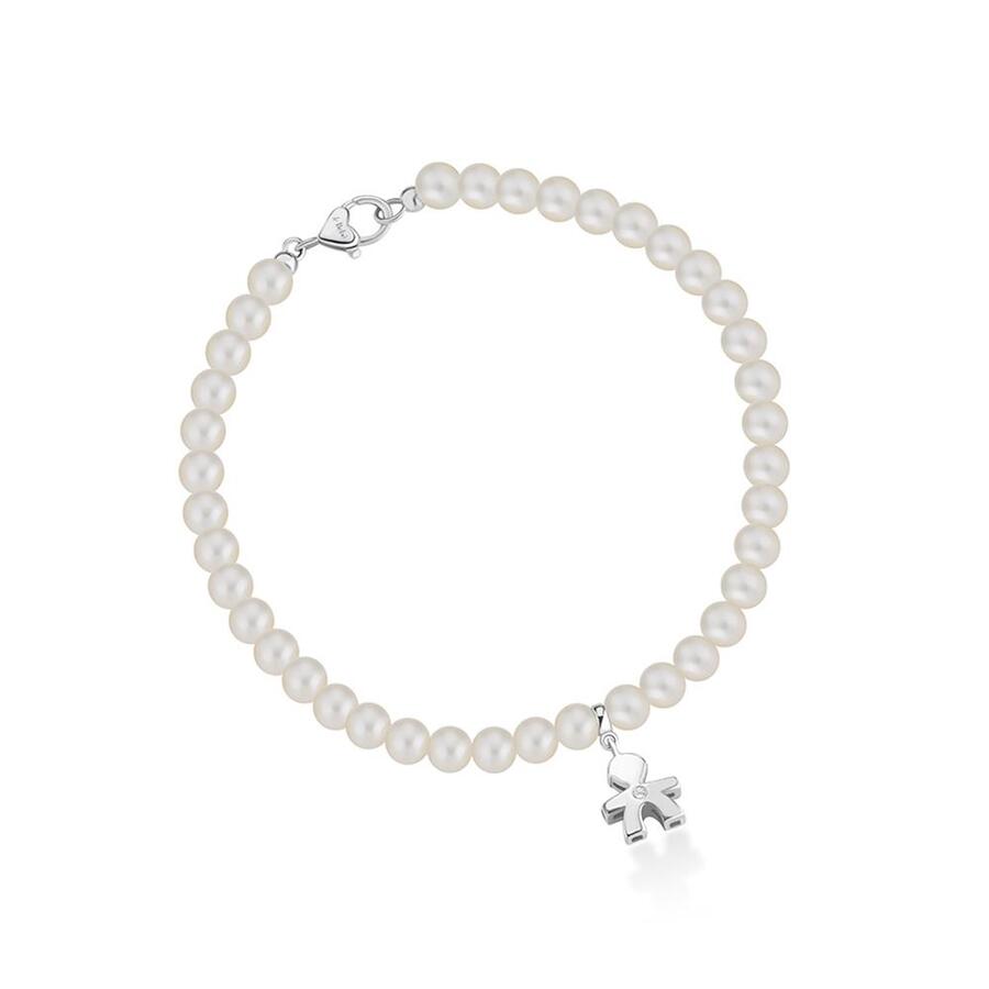 Bracciale LeBebè Sagoma Bimbo Le Perle Oro Bianco e Diamante