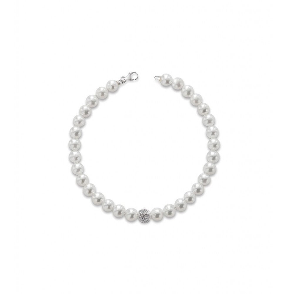 Bracciale di perle LELUNE con sfera oro diamantata