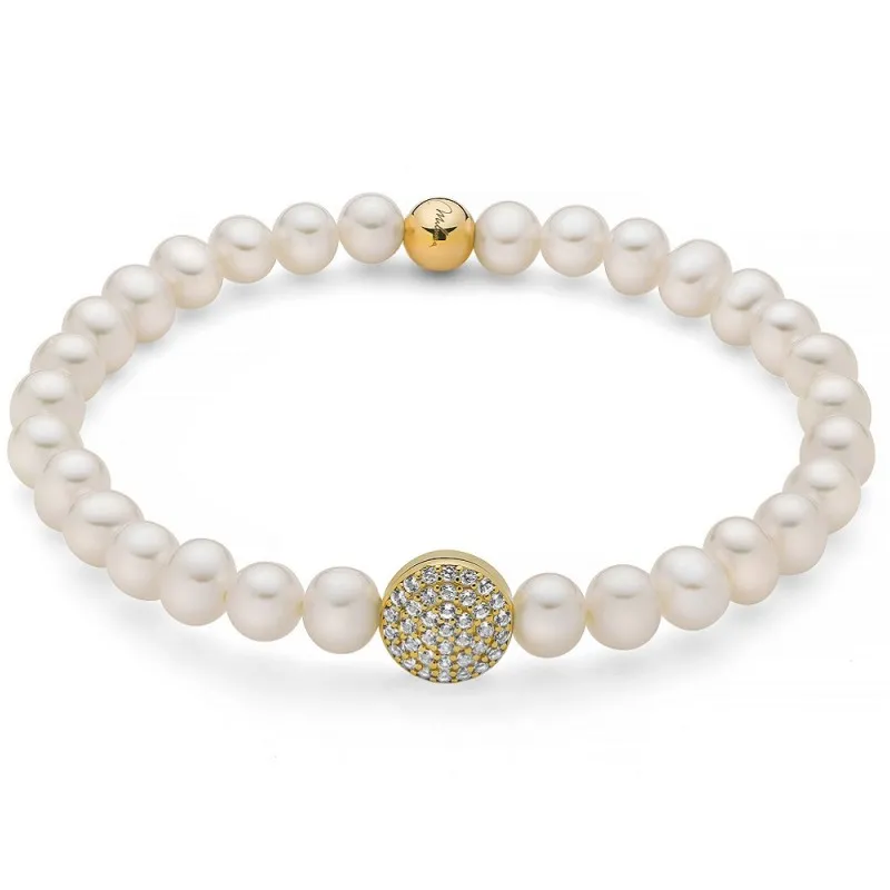 Bracciale elastico Miluna Perle, Argento e Topazi