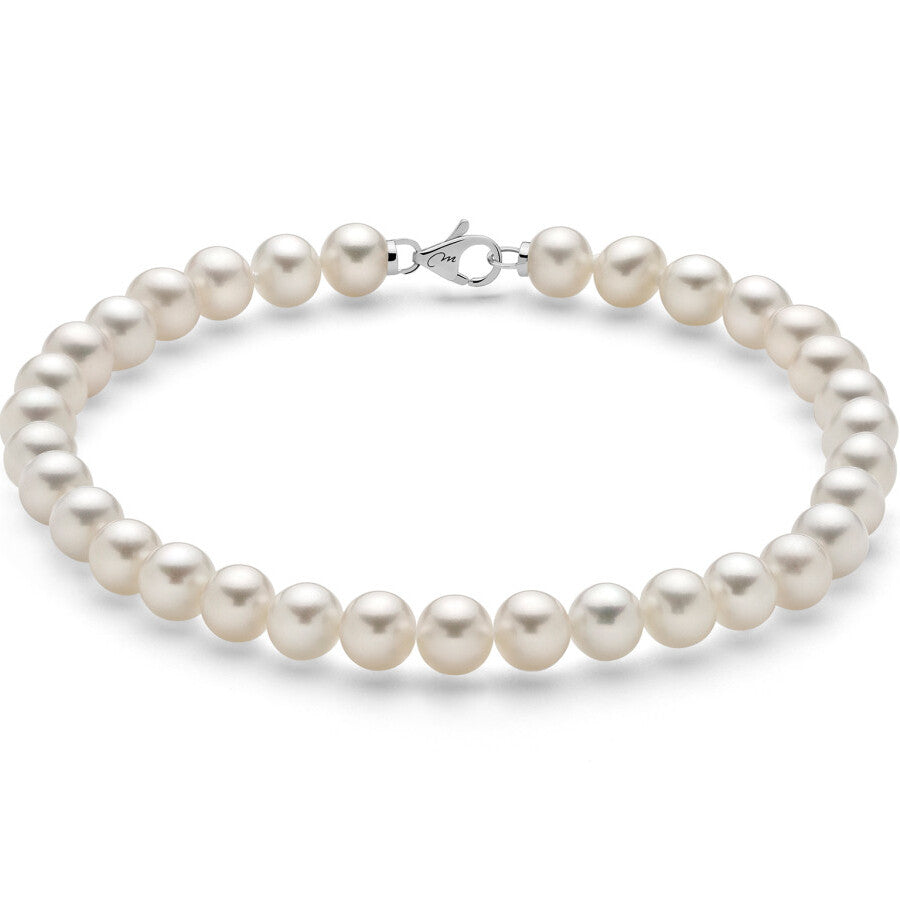 Bracciale Miluna di Perle 7,5-8 mm e Oro Bianco