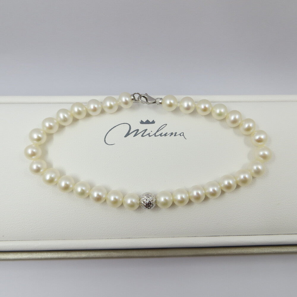 Bracciale di perle e oro bianco MILUNA