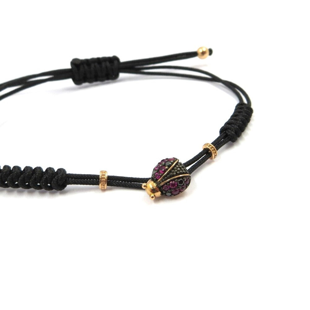 Bracciale Pippo Perez Coccinella in Oro Diamanti neri e Rubini