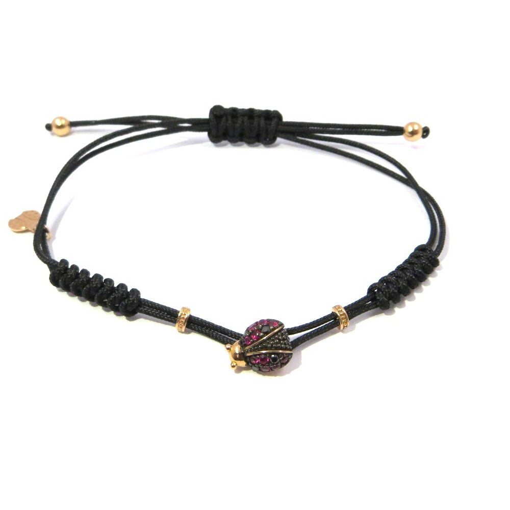 Bracciale Pippo Perez Coccinella in Oro Diamanti neri e Rubini
