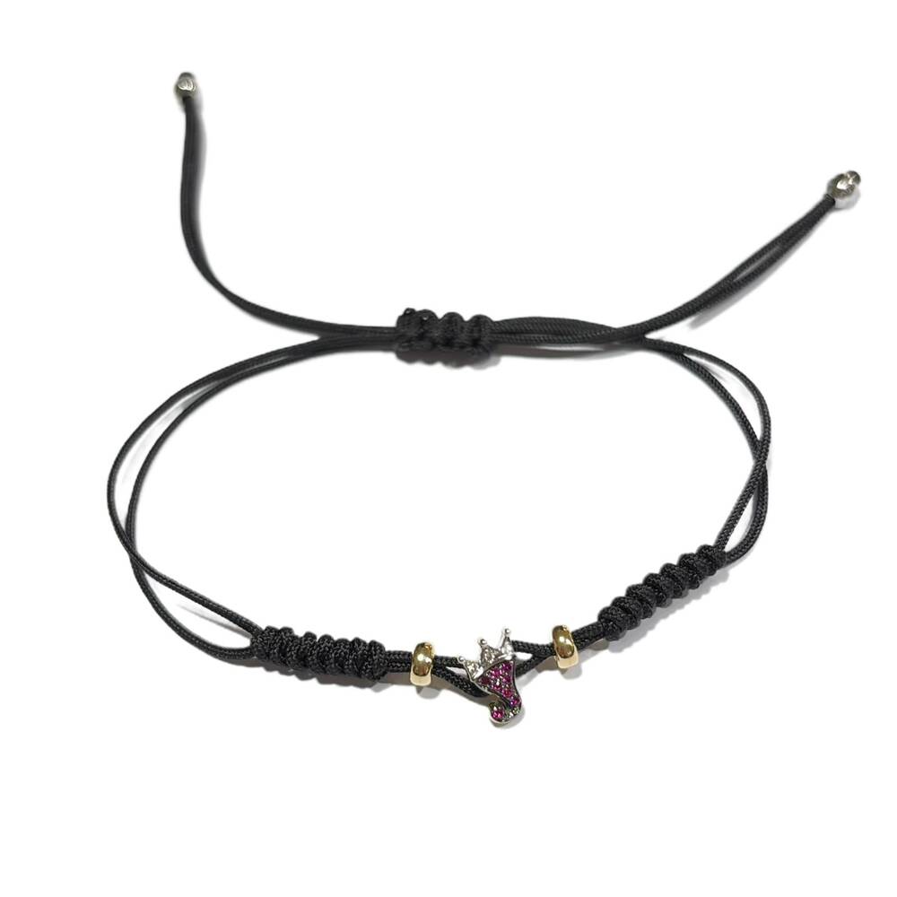 Bracciale Pippo Perez Cornetto Corona in Oro 18k con Diamanti e Rubini