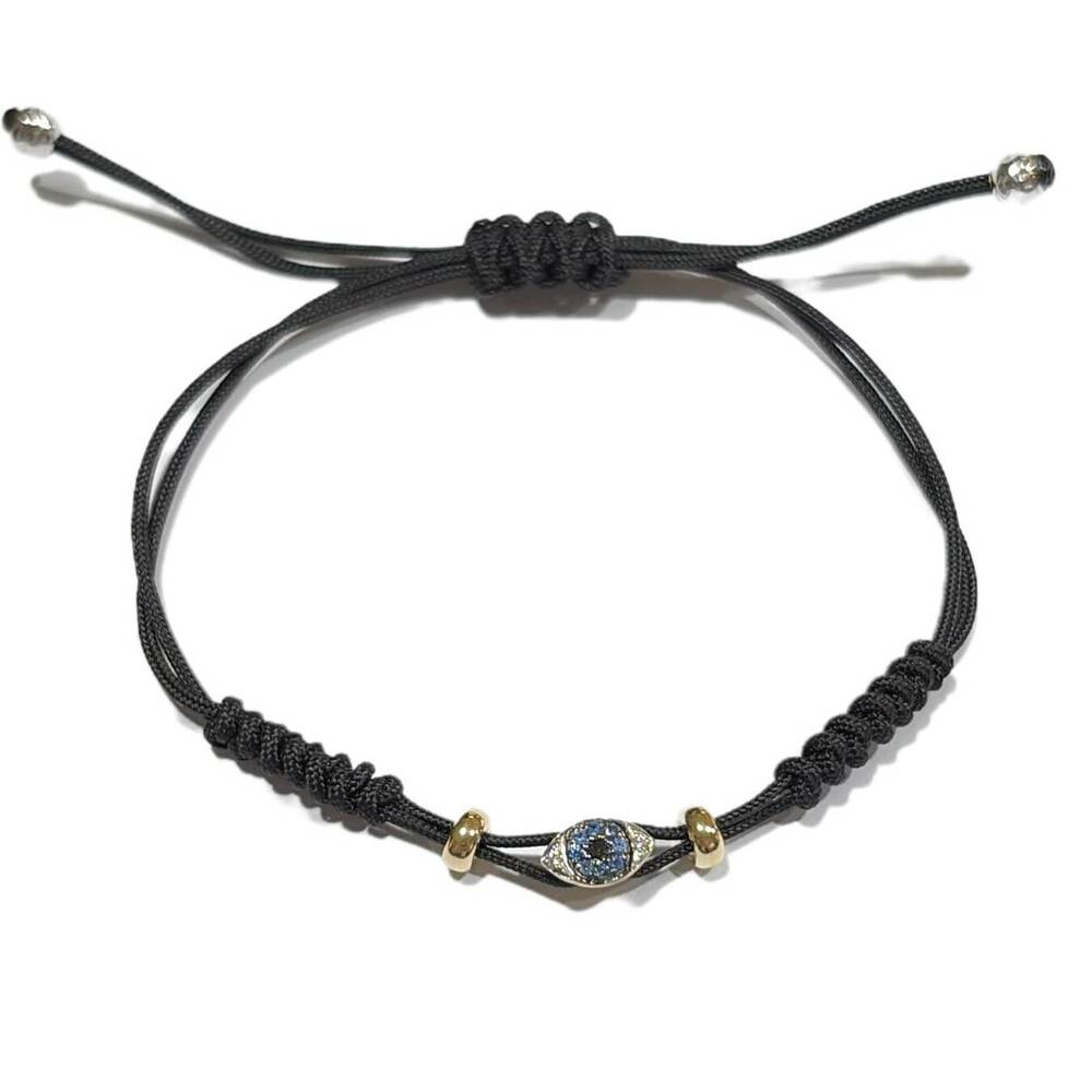 Bracciale Pippo Perez Occhio in Oro 18k con Diamanti e Zaffiri Blu