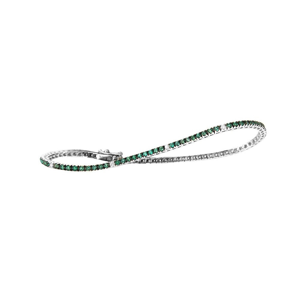 Bracciale Tennis DAVITE & DELUCCHI Oro Diamanti e Smeraldi