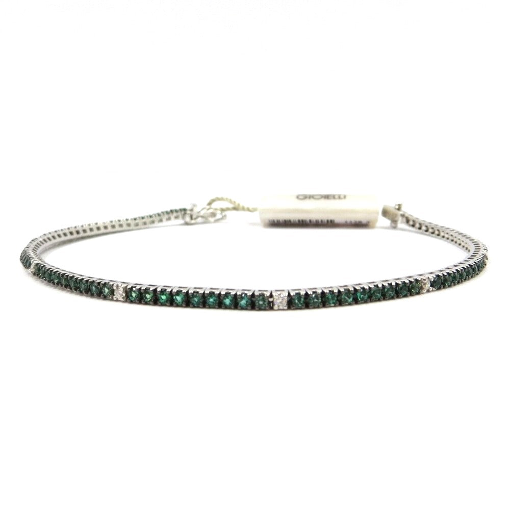 Bracciale Tennis DAVITE&amp;DELUCCHI Oro Diamanti e Smeraldi